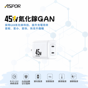 DS-333 45W雙PD快充頭