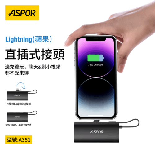 A351/A352 MINI 數顯快充版隱藏收腳口袋行動充