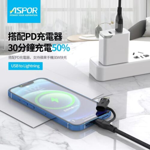 A116 四合一快充數據線 PD快充大功率100W