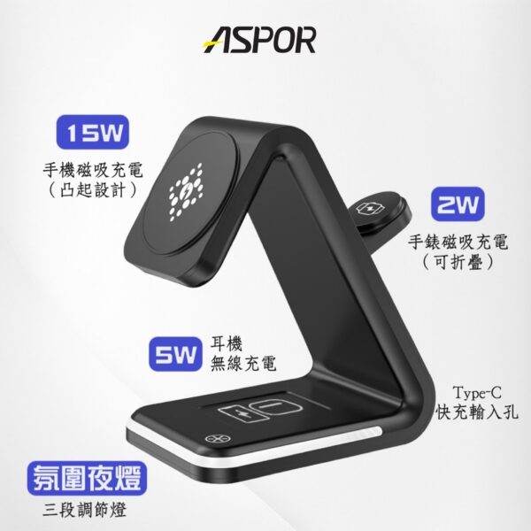 A533 Magsafe 15W 四合一磁吸無線充電座