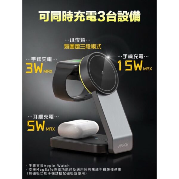 W22 折疊多合一磁吸無線充電座