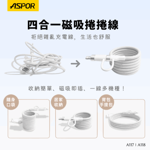 A117/A118 四合一捲捲磁吸線