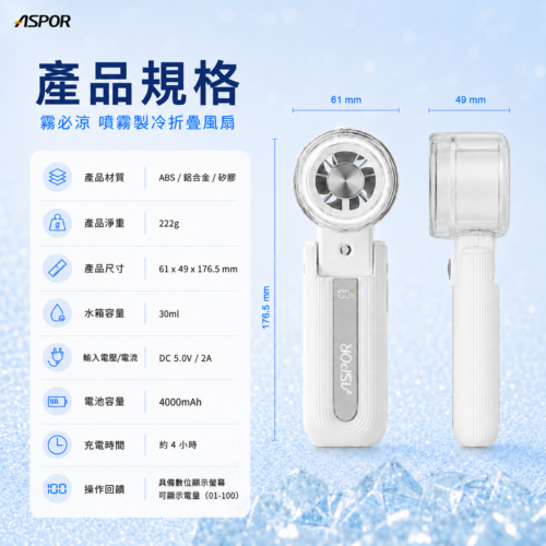 FN-358 霧必涼噴霧製冷折疊扇