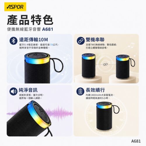 A681 便攜無線藍牙音響
